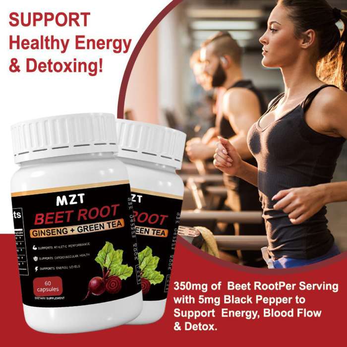 Beet Root Extract Capsules 8550mg - Green Tea - Red Spinach -Ginseng - 3 Months Supply