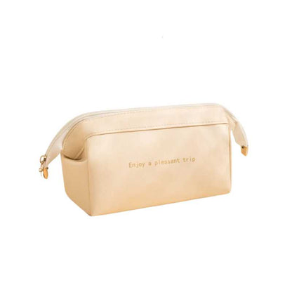 Beige Travel Pouch Handbag Style  Makeup Bag  - A.A.Y FASHION