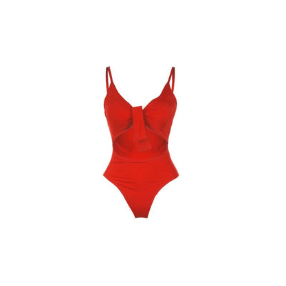 AAY - Traje de baño bikini con nudo anudado en la parte delantera, cintura alta