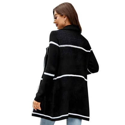 Black Knitted Cardigan Sweater - A.A.Y FASHION