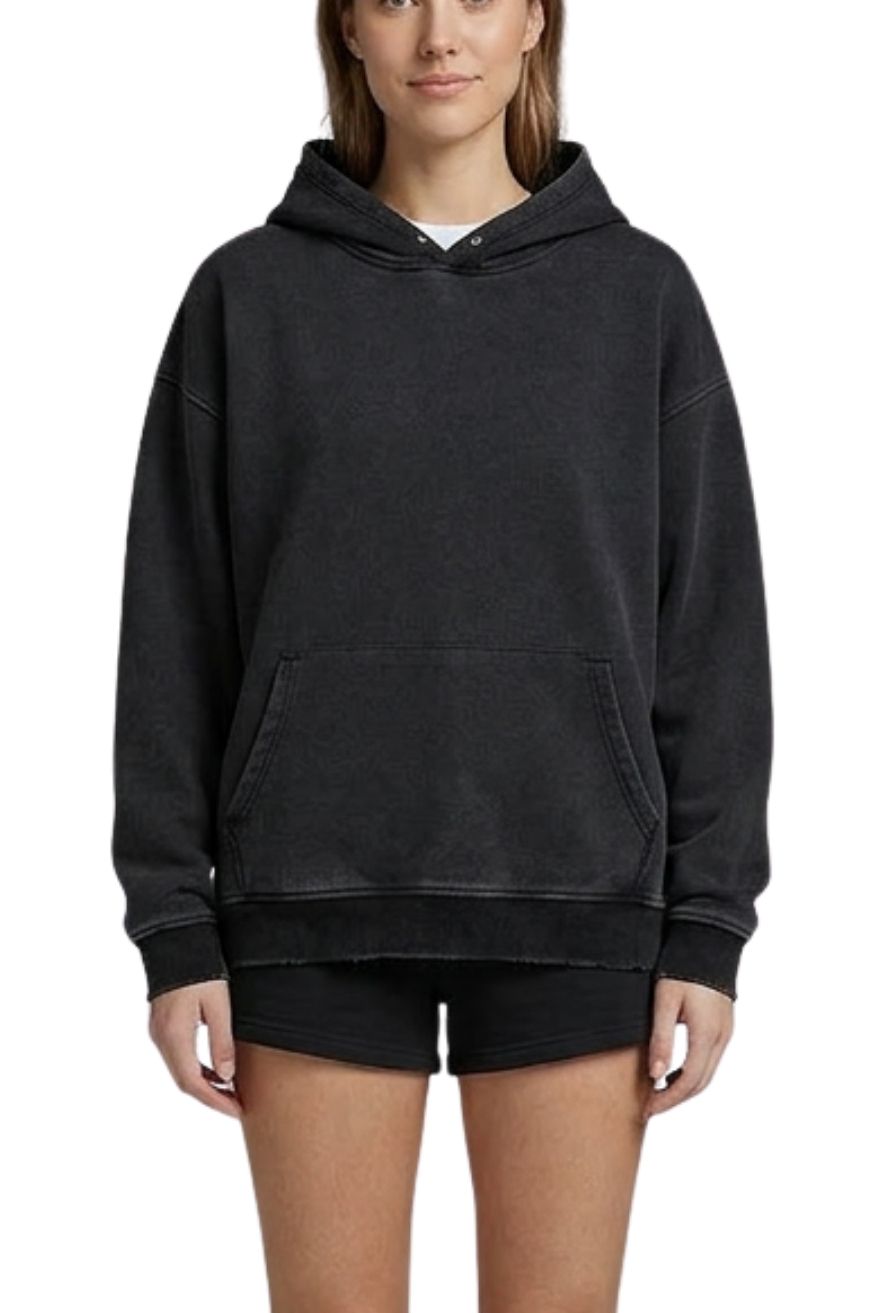 Black Distressed Heavy Weight Hoodie for Men, PODpartner