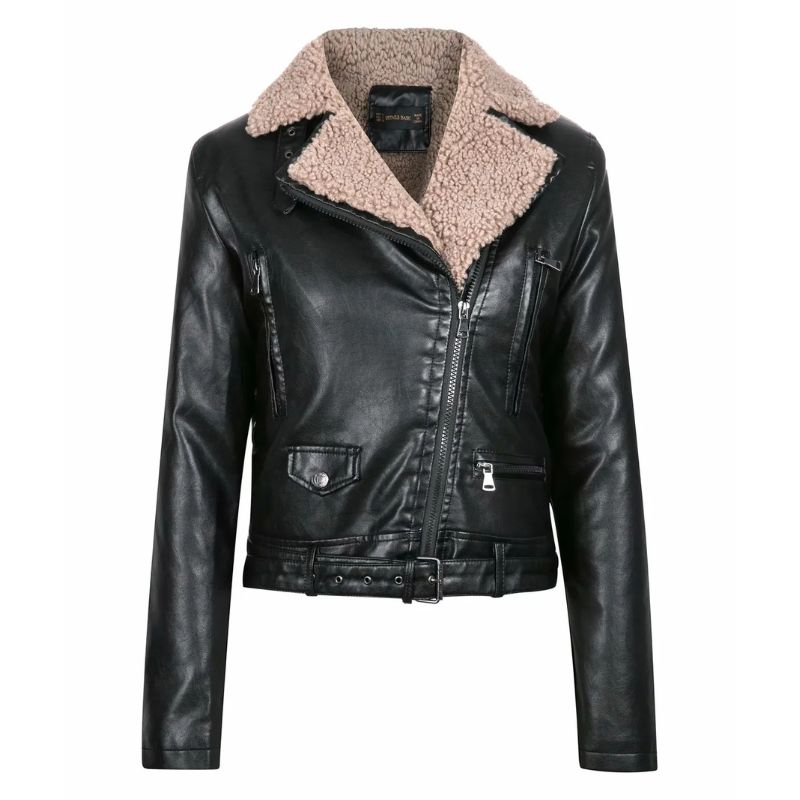 Brown Leather Lammy Biker Jacket Women Heyang Industrial Co., Ltd
