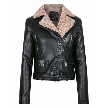 Brown Leather Lammy Biker Jacket Women Heyang Industrial Co., Ltd