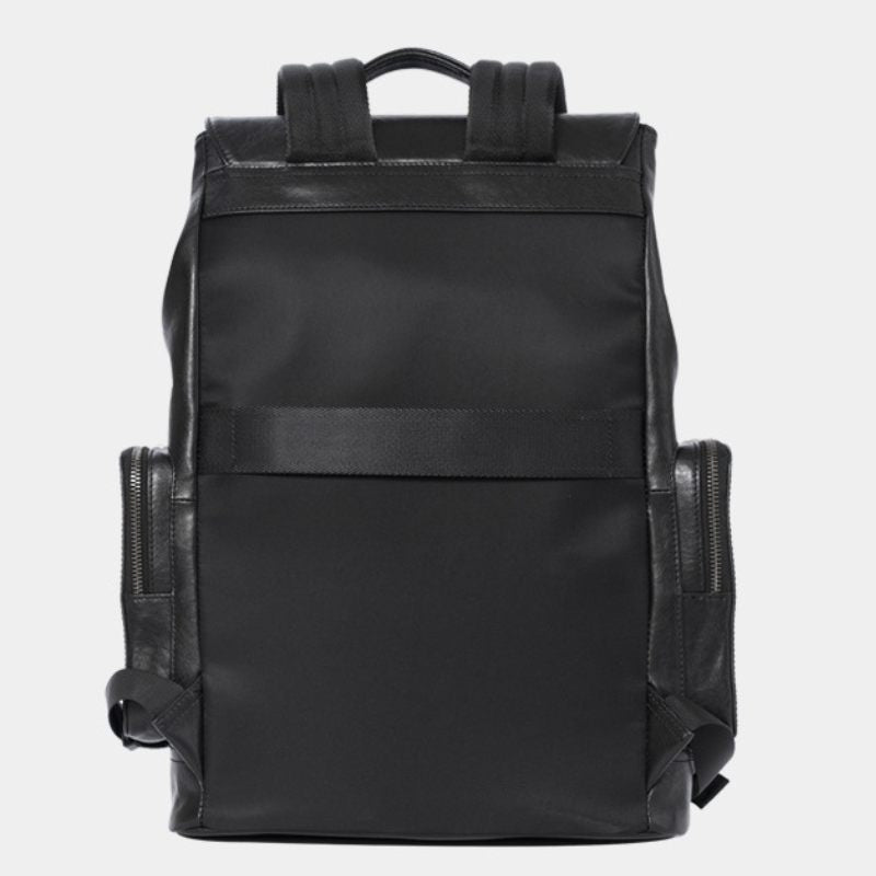 Black Premium Leather Laptop Backpack, BuckyDrop