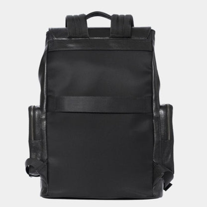 Black Premium Leather Laptop Backpack, BuckyDrop