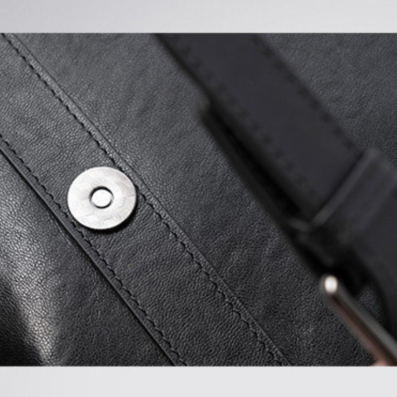 Black Premium Leather Laptop Backpack, BuckyDrop