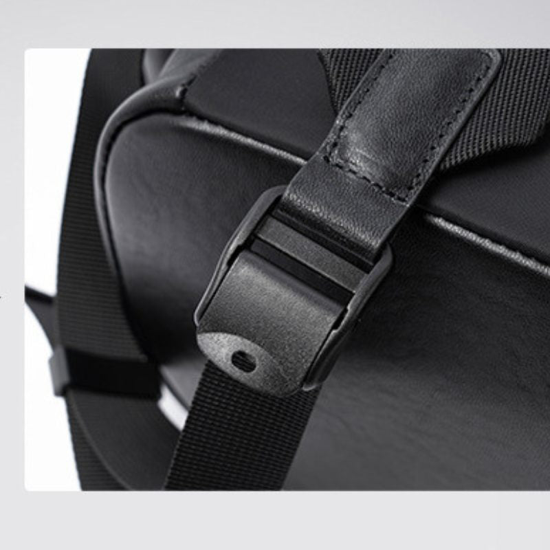 Black Premium Leather Laptop Backpack, BuckyDrop