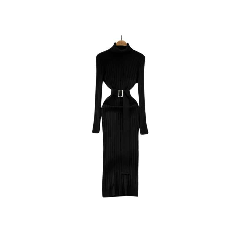 Black Turtleneck Sweater Dress - A.A.Y FASHION