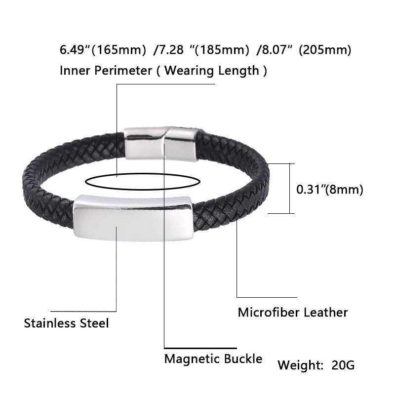 Black Woven Bracelet — Magnetic Clasp, BuckyDrop
