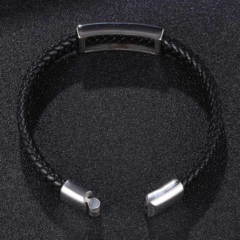Black Woven Bracelet — Magnetic Clasp, BuckyDrop
