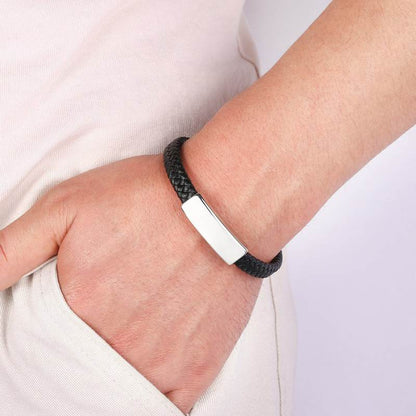 Black Woven Bracelet — Magnetic Clasp, BuckyDrop