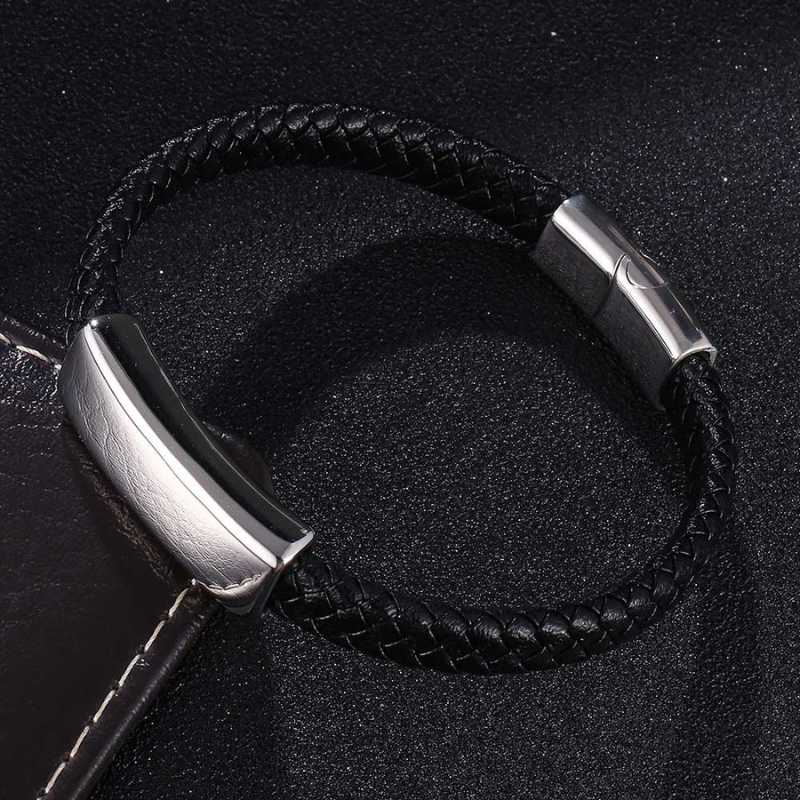 Black Woven Bracelet — Magnetic Clasp, BuckyDrop