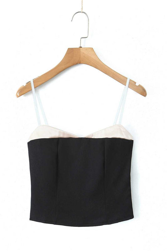 Women's Black and White Camisole Top - A.A.Y FASHION