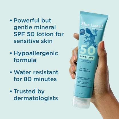 Blue Lizard Sensitive Mineral Sunscreen – SPF 50+ Zinc Oxide, BuckyDrop