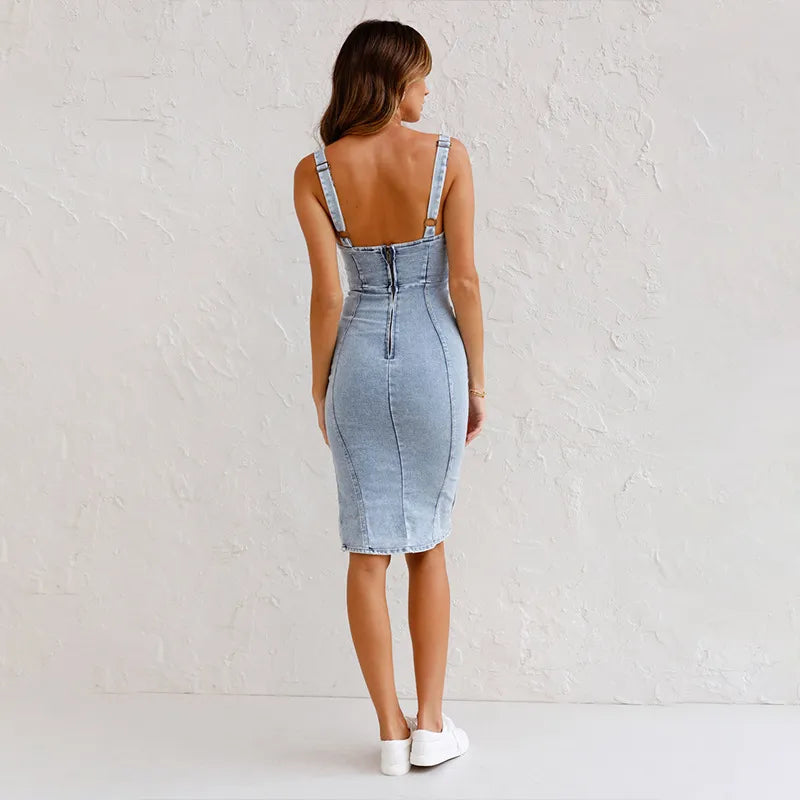Bodycon Denim Slit Dress, Yiwu Cujia Trade Co., Ltd