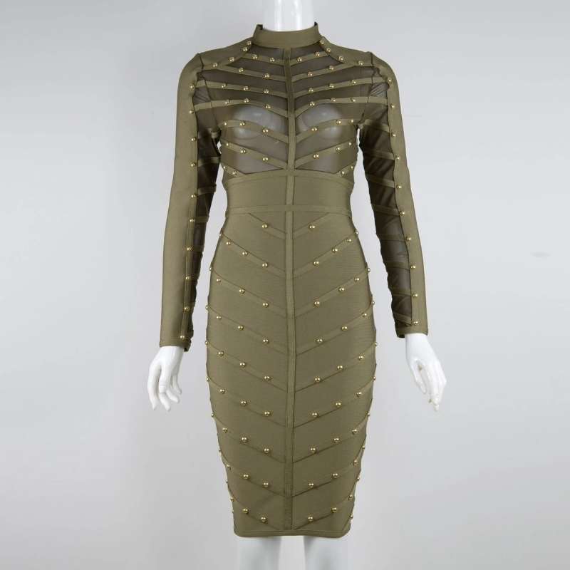 Bodycon Stud Bandage Midi Dress, Yiwu Cujia Trade Co., Ltd