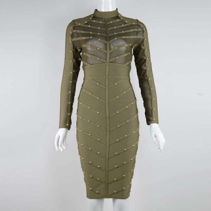 Bodycon Stud Bandage Midi Dress, Yiwu Cujia Trade Co., Ltd