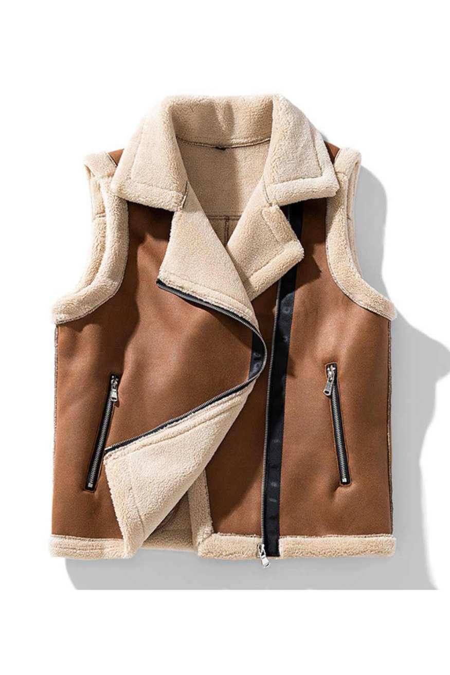 Bodywarmer Faux Leather Lambswool Vest, Heyang Industrial Co., Ltd