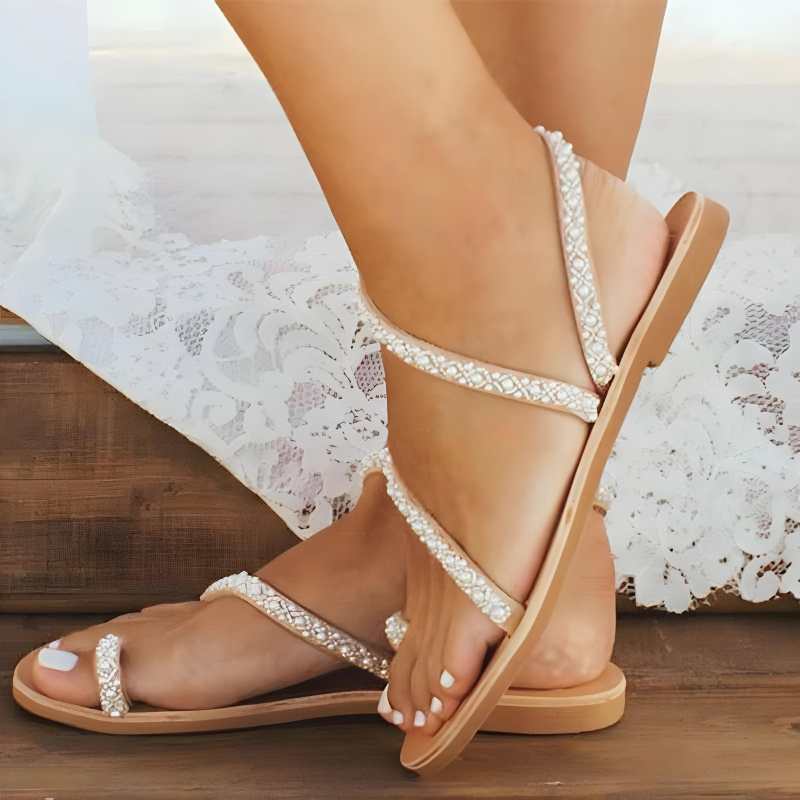 Bohemian Rhinestone Sandals - A.A.Y FASHION