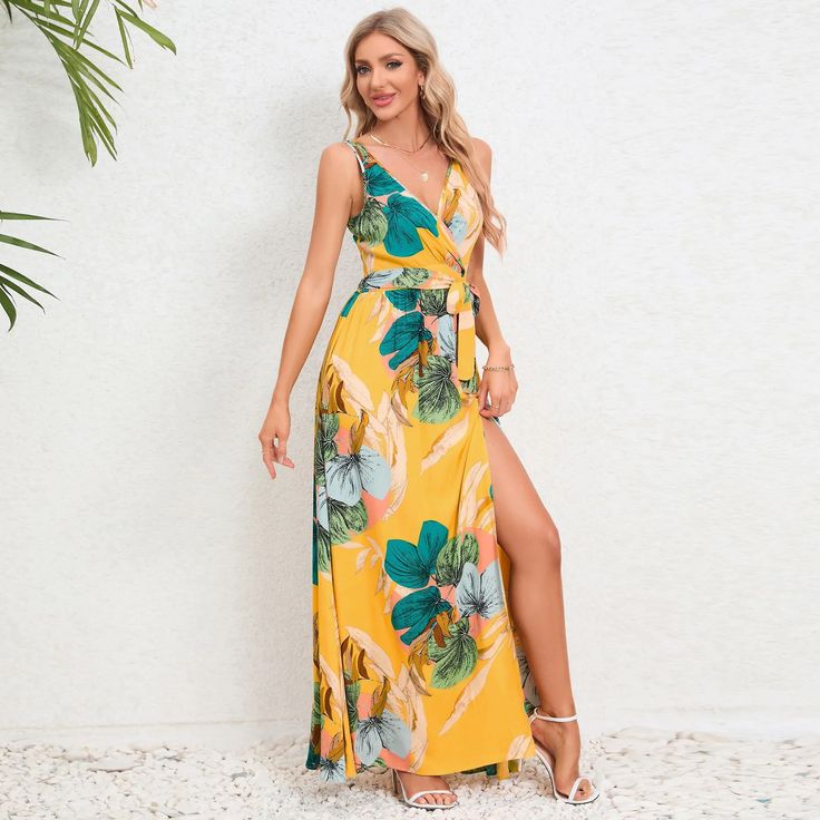 Boho Flower-Print Maxi Dress, Yiwu Cujia Trade Co., Ltd