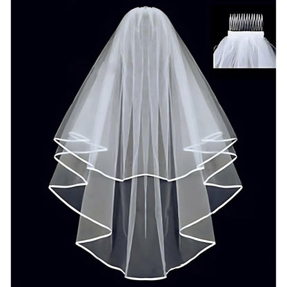 Bridal Double Layer Knot Wedding Veil
