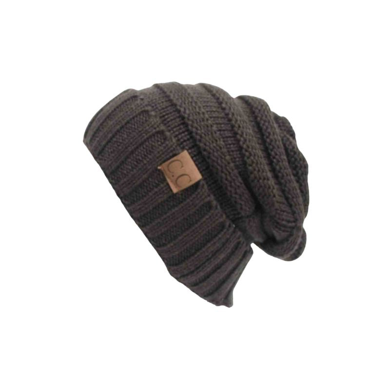 CC Beanie Hat Knitted Wool Cap Slouchy Beanie - A.A.Y FASHION