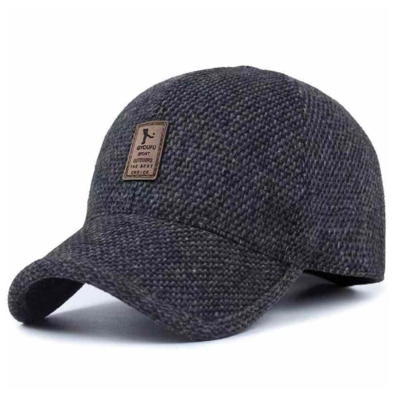 Woolen Peaked Baseball Cap Hat with Earmuffs Metal Buckle, Yiwu Cujia Trade Co., Ltd