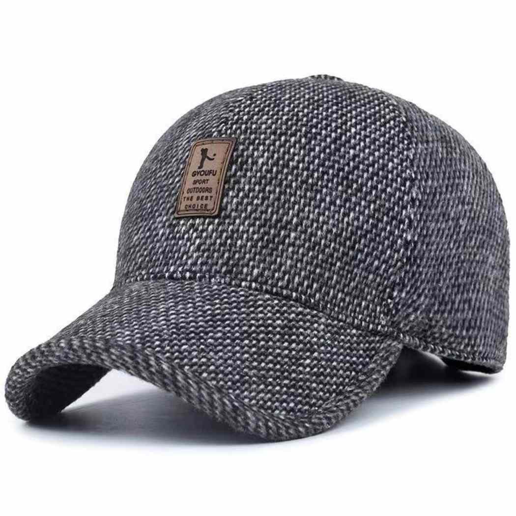 Woolen Peaked Baseball Cap Hat with Earmuffs Metal Buckle, Yiwu Cujia Trade Co., Ltd