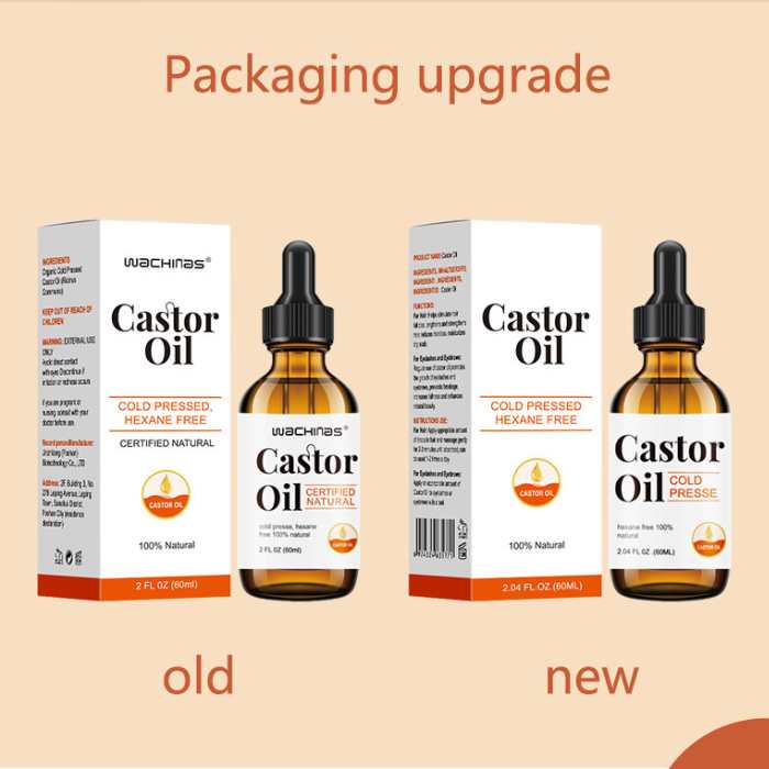 Certified Organic Castor Oil Cold Pressed Hexane Free Glass Bottle