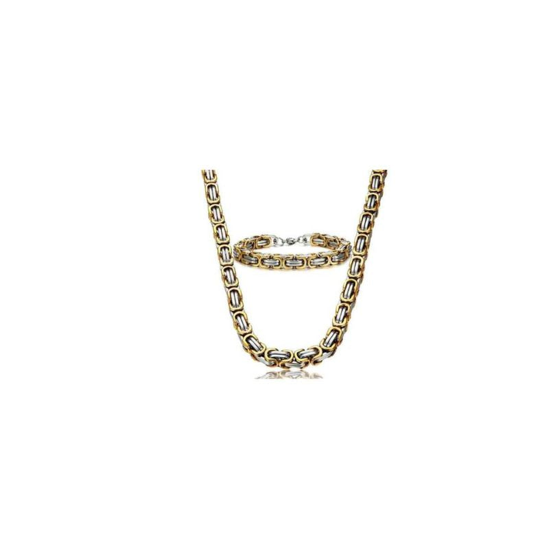 A.A.Y - Chain Necklace and Bracelet Set Byzantine Steel