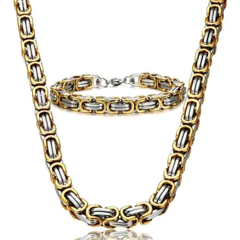 Chain Necklace and Bracelet Set Byzantine Steel, Yiwu Cujia Trade Co., Ltd