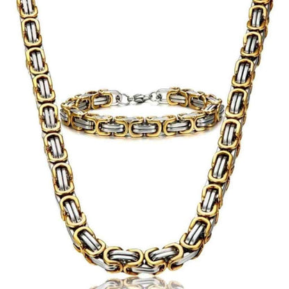 Chain Necklace and Bracelet Set Byzantine Steel, Yiwu Cujia Trade Co., Ltd
