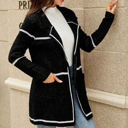 Collared Knit Trench Cardigan Coat, Yiwu Cujia Trade Co., Ltd