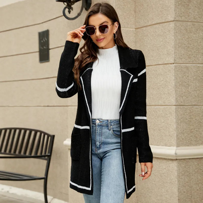 Collared Knit Trench Cardigan Coat, Yiwu Cujia Trade Co., Ltd