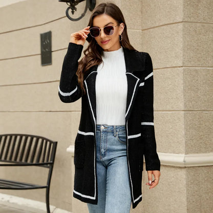 Collared Knit Trench Cardigan Coat, Yiwu Cujia Trade Co., Ltd