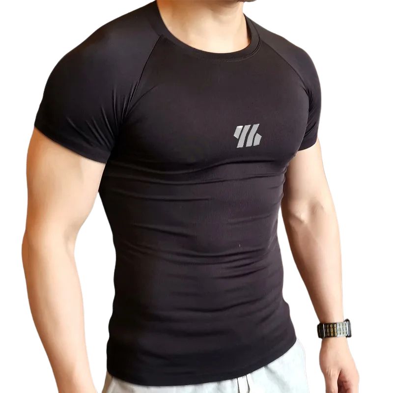 Compressed Gym T-Shirt Solid Colors Men Heyang Industrial Co., Ltd