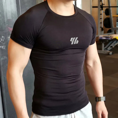 Compressed Gym T-Shirt Solid Colors Men Heyang Industrial Co., Ltd