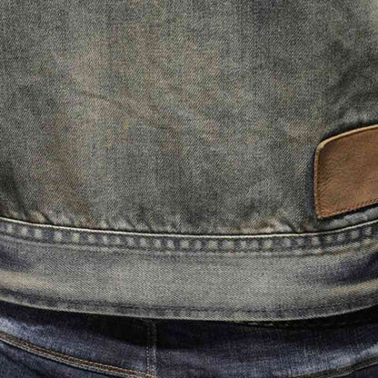 Distressed Denim Jacket - Men's Zipper Jeans Coat - A.A.Y FASHION
