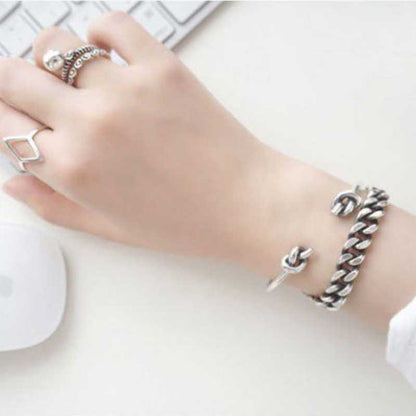 Double Knot Bracelet Bangle S925 Silver - A.A.Y FASHION