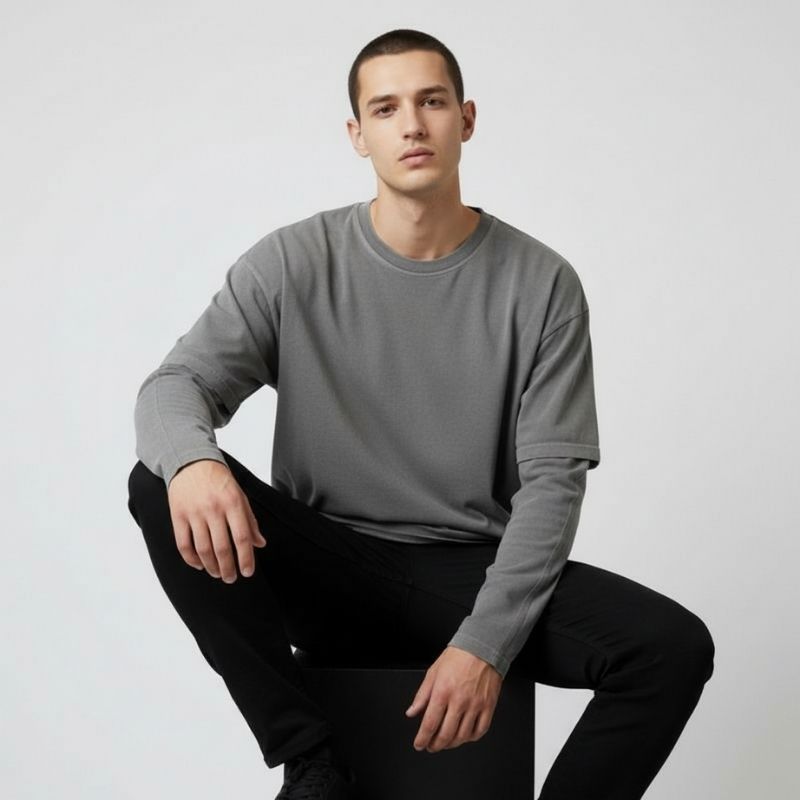 A.A.Y CORE Men’s Layered Crewneck Shirt