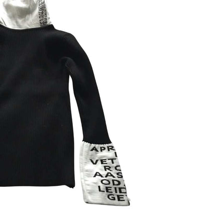 Women's Fancy Knit Black Turtleneck Women Sweater 