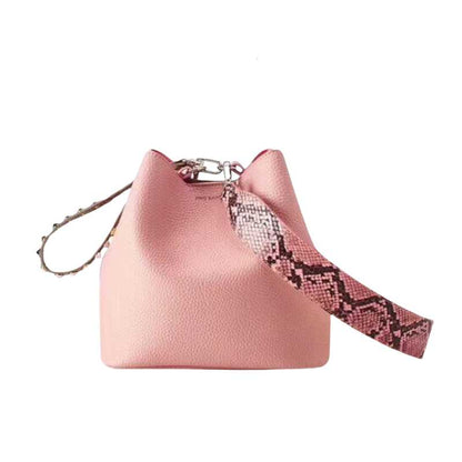 Fashion Bucket Bags Pink For Women - Personality Rivet Handbag- A.A.Y FASHION