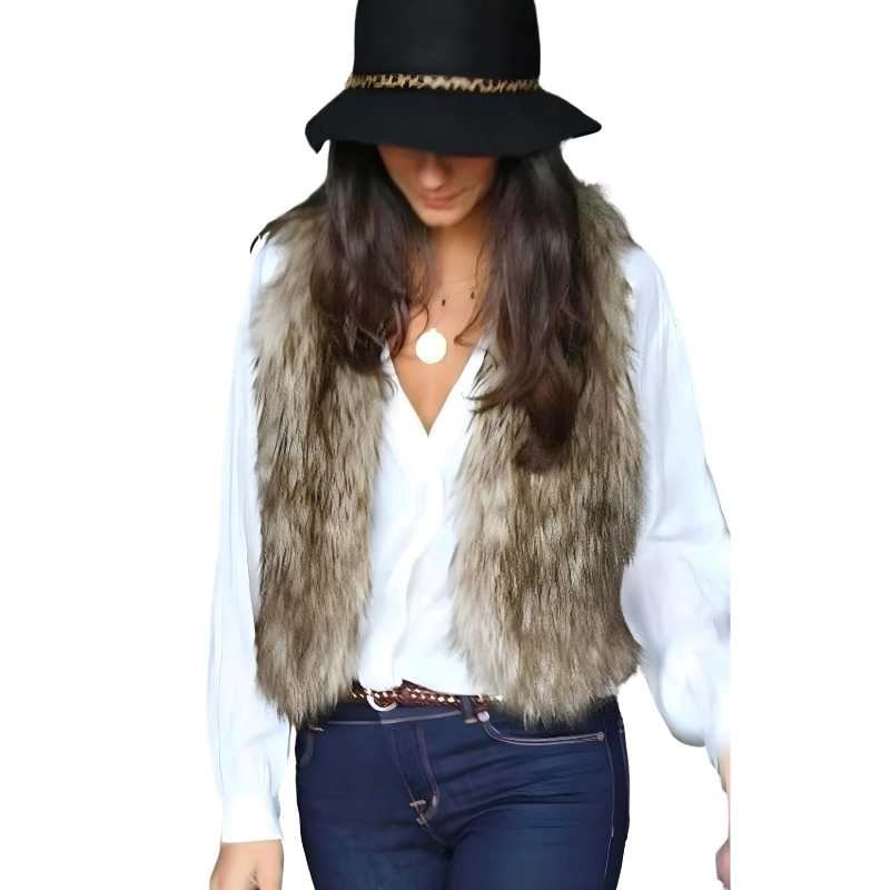 Faux Fur Bodywarmer - A.A.Y FASHION