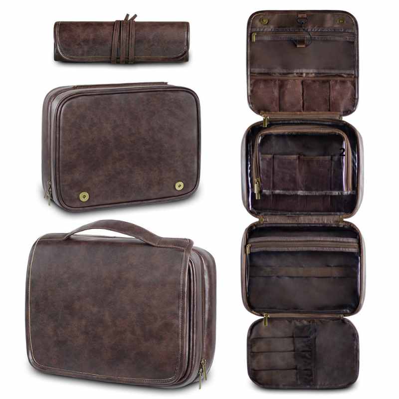 Faux Leather Hanging Wash Bag – Men's Travel Grooming Toiletry Bag Heyang Industrial Co., Ltd
