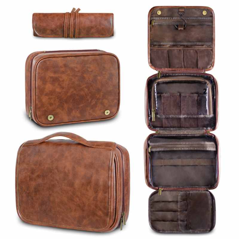 Faux Leather Hanging Wash Bag – Men's Travel Grooming Toiletry Bag Heyang Industrial Co., Ltd