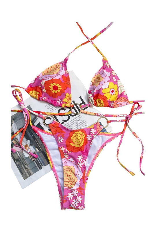 Floral-print Triangle Bikini -A.A.Y FASHION