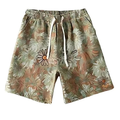 Floral Print Retro Shorts for Men – Casual Knee Length, Heyang Industrial Co., Ltd