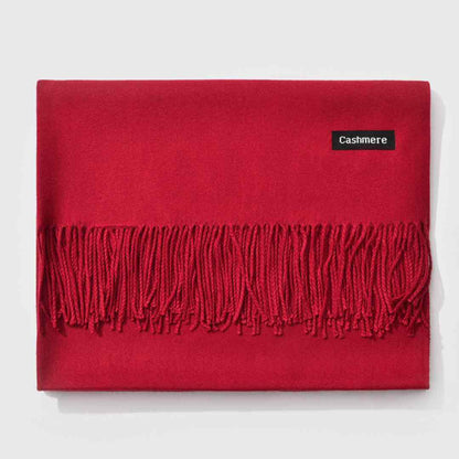 Fringed Cashmere Scarf in Solid Colors - A.A.Y FASHION