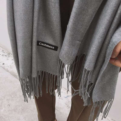 Fringed Cashmere Scarf Solid Colors Heyang Industrial Co., Ltd