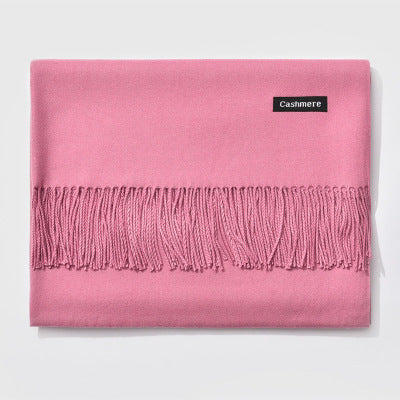 Fringed Cashmere Scarf in Solid Colors - A.A.Y FASHION